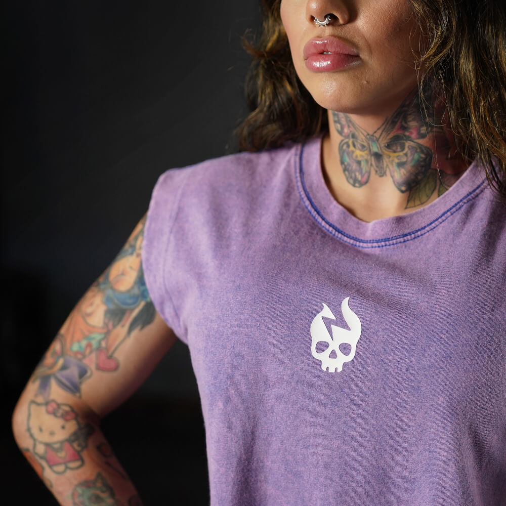 Crop Top Oversize Sleeveless Premium - Acid Purple