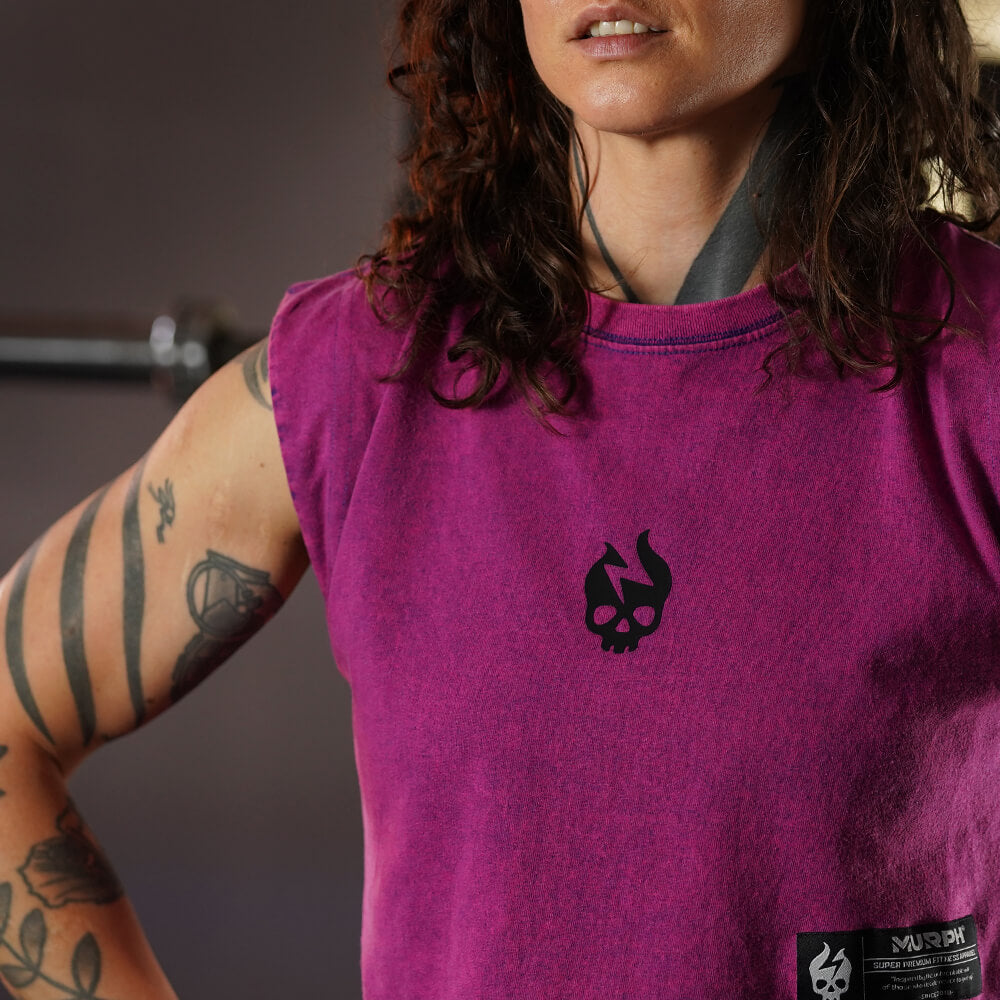 Crop Top Oversize Sleeveless Premium - Acid Grape