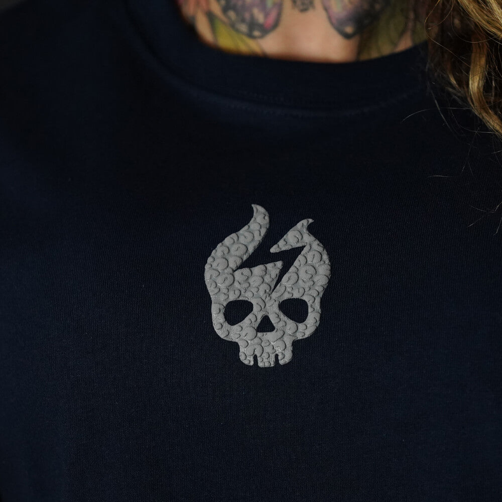 Crop Top Manga Larga Lifting Dept - Navy Blue