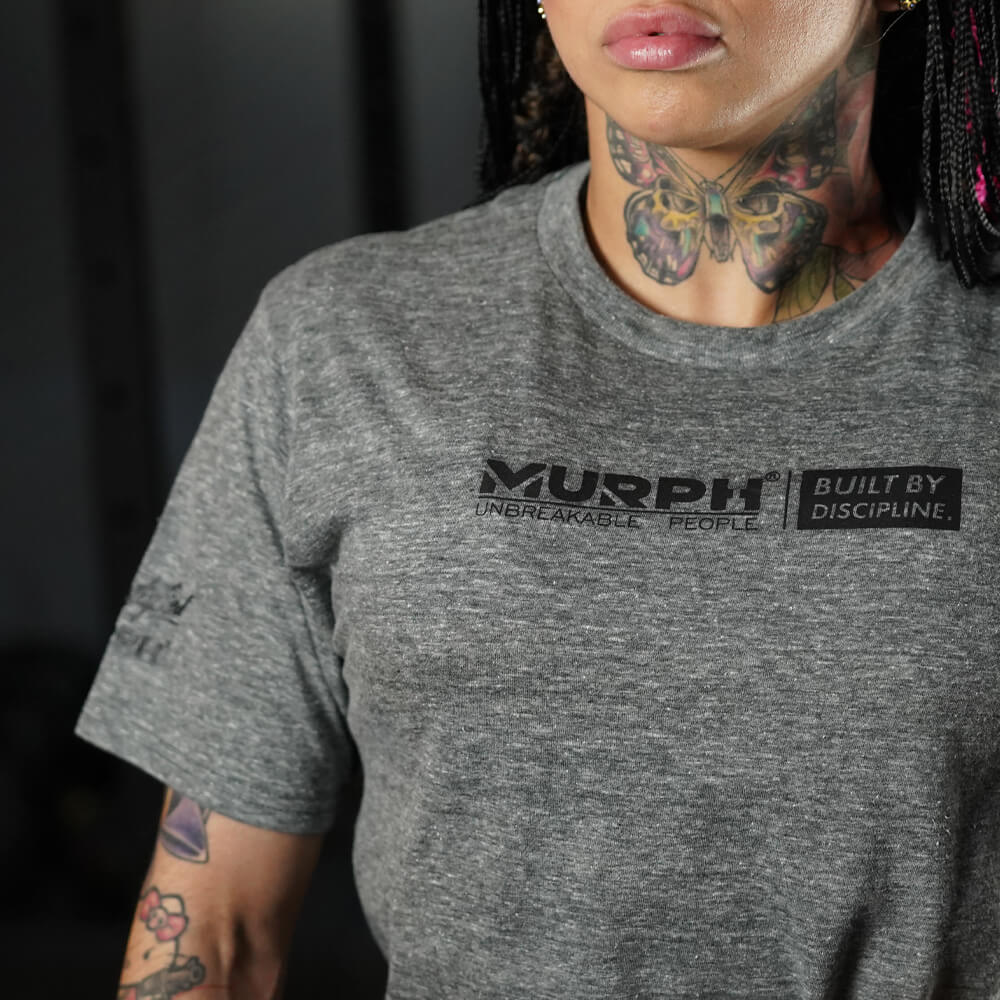 Crop Top Built By Discipline - Charcoal Heather