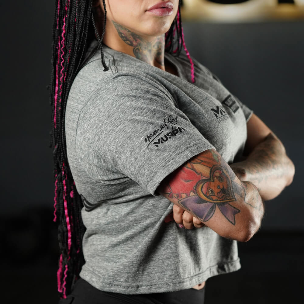 Crop Top Built By Discipline - Charcoal Heather