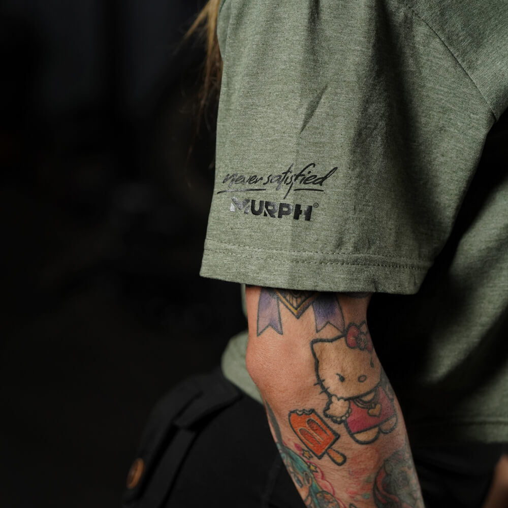 Crop Top Built By Discipline - Tactical Heather