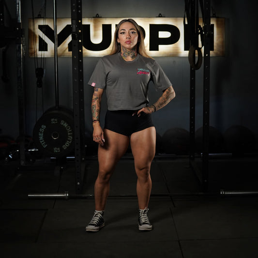 Crop Top Hardcore Mentality - Gris Charcoal