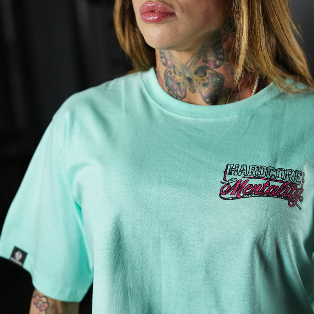 Crop Top Oversize Hardcore Mentality - Menta