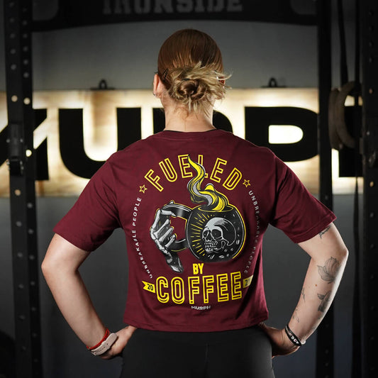 Crop Top Fueled By Coffee - Burdeo