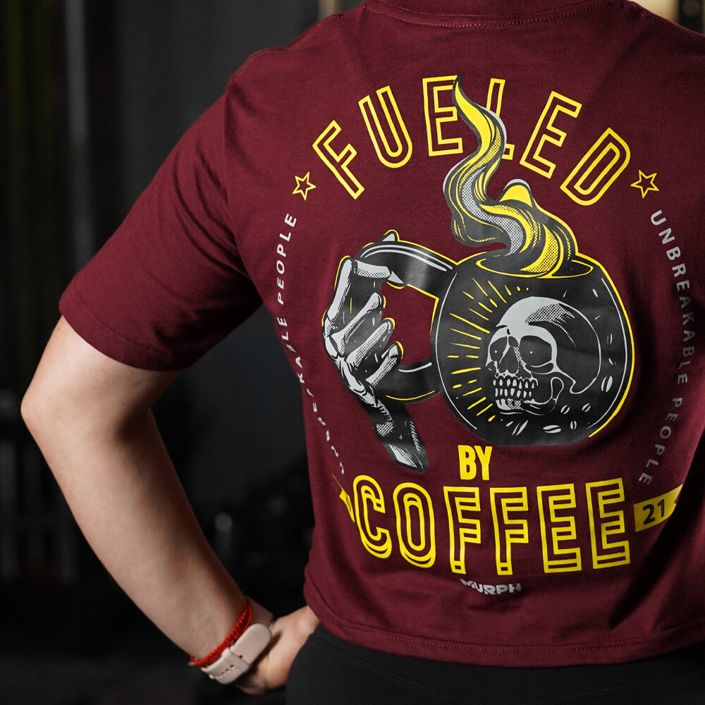 Crop Top Fueled By Coffee - Burdeo