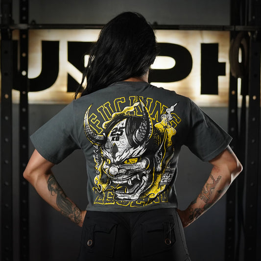 Crop Top Fucking Legend - Gris Charcoal