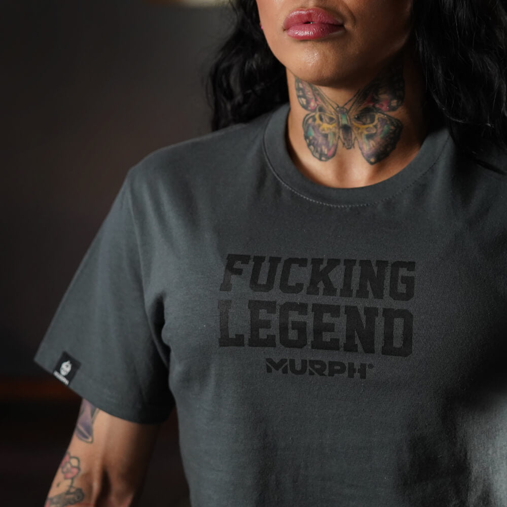 Crop Top Fucking Legend - Gris Charcoal