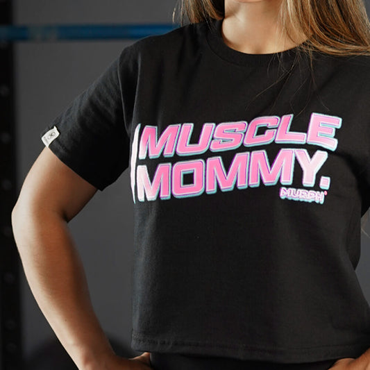 Crop Top Muscle Mommy - Negro