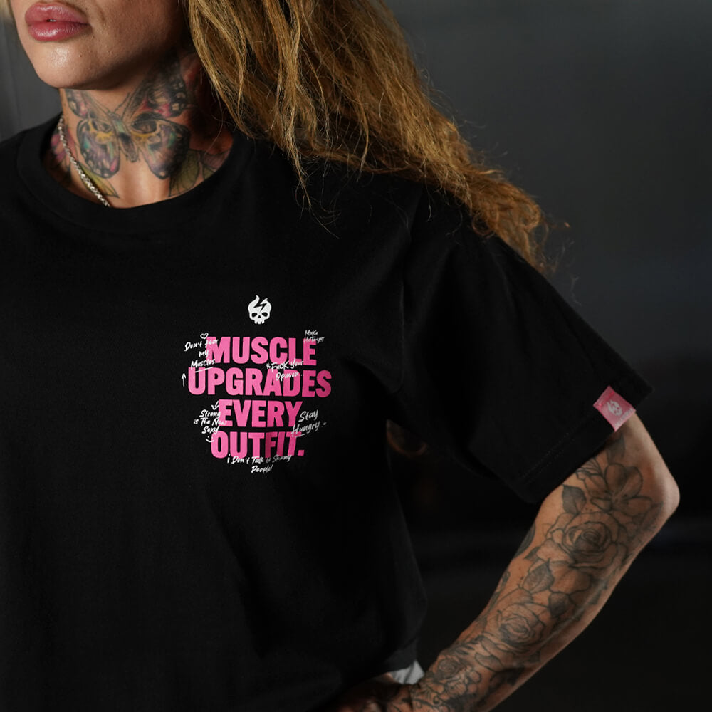 Crop Top MUSCLE UPGRADE EVERY OUTFIT - Negro