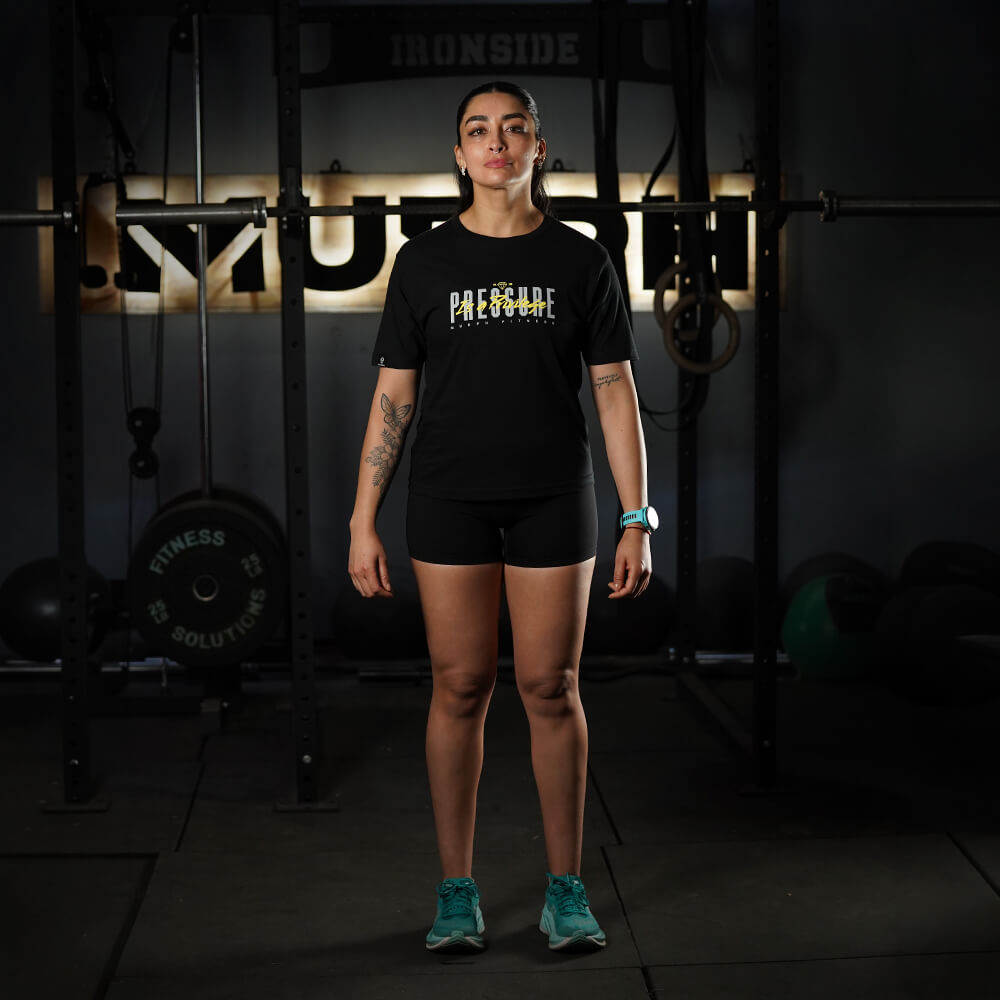 Polera Largo Intermedio Pressure is a Privilege - Negro