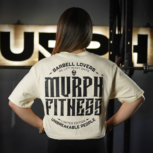 Crop Top Oversize Barbell Texture - Sweet Cream