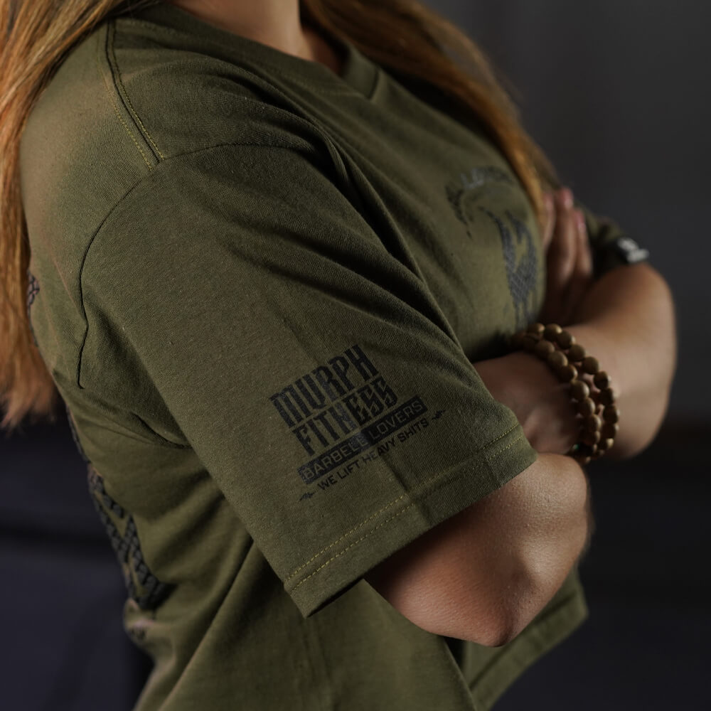 Crop Top Oversize Barbell Texture - Verde Táctico