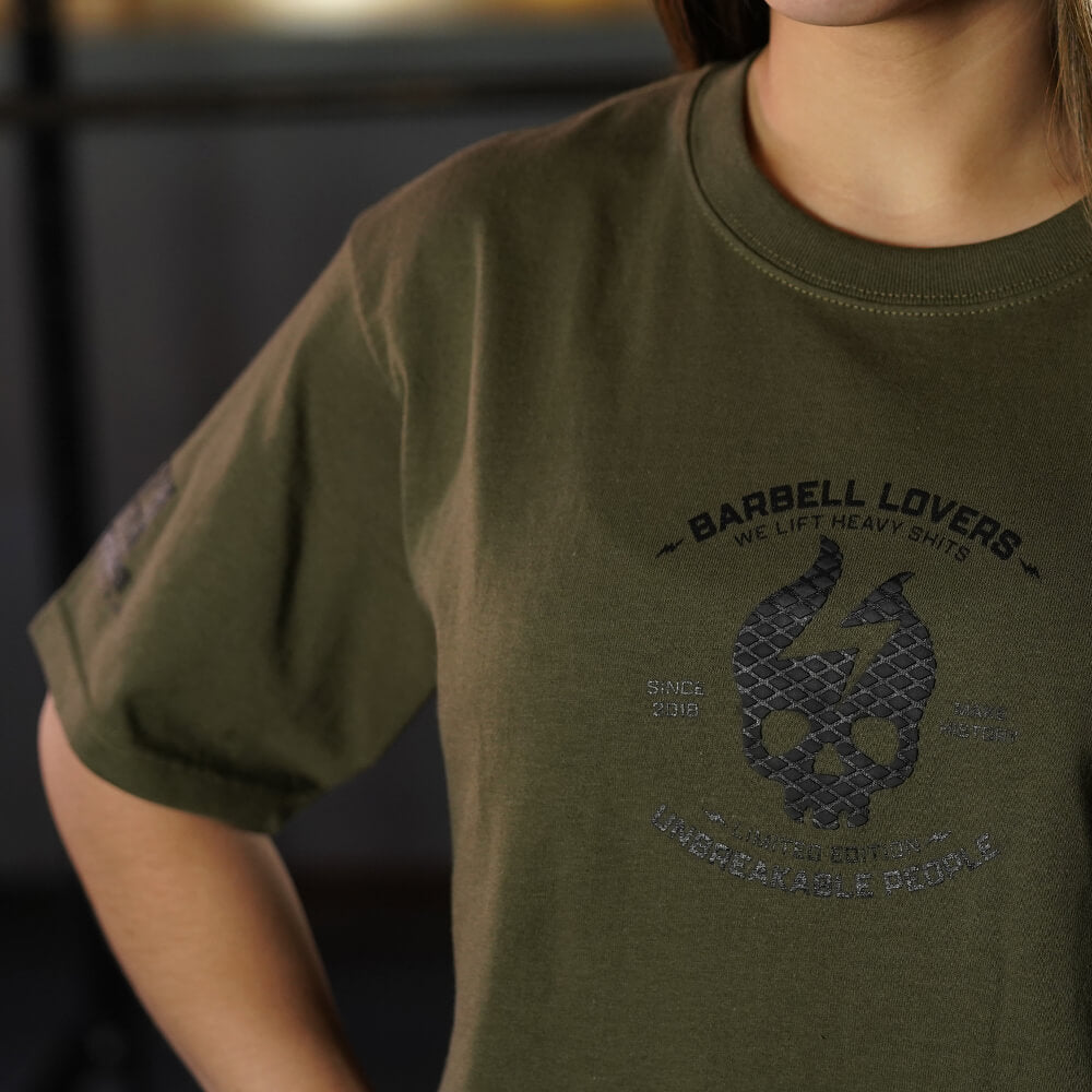 Crop Top Oversize Barbell Texture - Verde Táctico