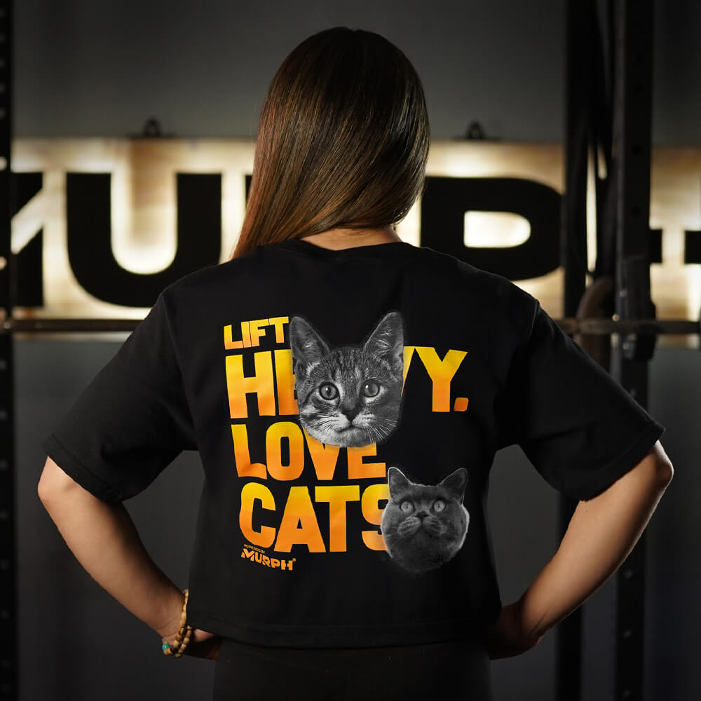 Crop Top Oversize Lift and Cats - Negro