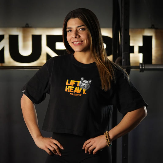 Crop Top Oversize Lift and Cats - Negro