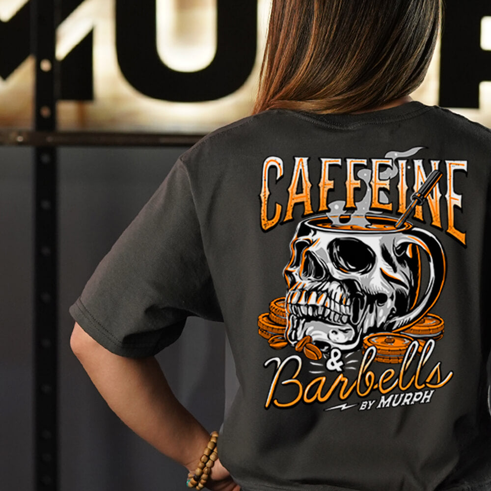 Crop Top Oversize Caffeine & Barbells - Gris Charcoal