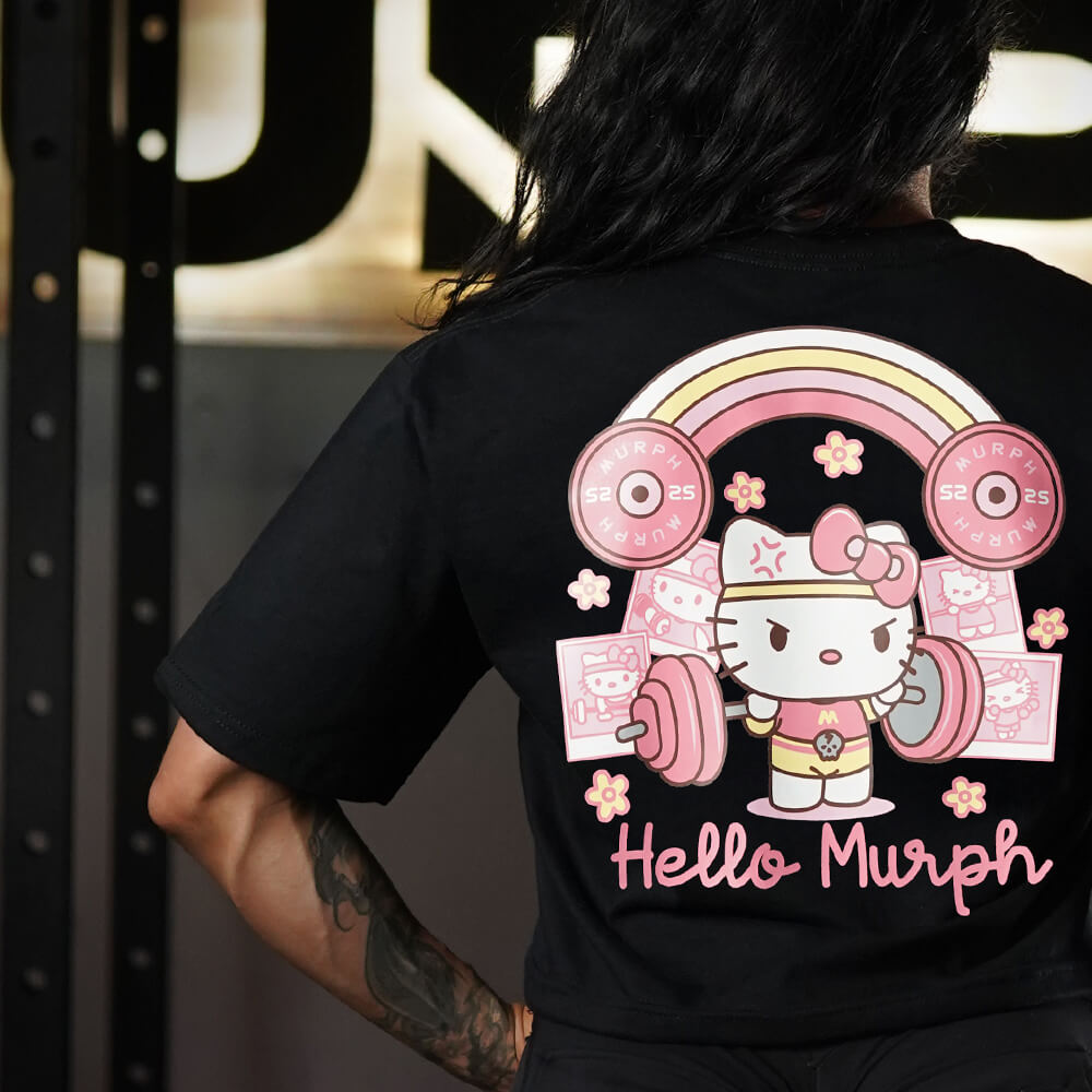 Crop Top Oversize Hello Murph - Negro