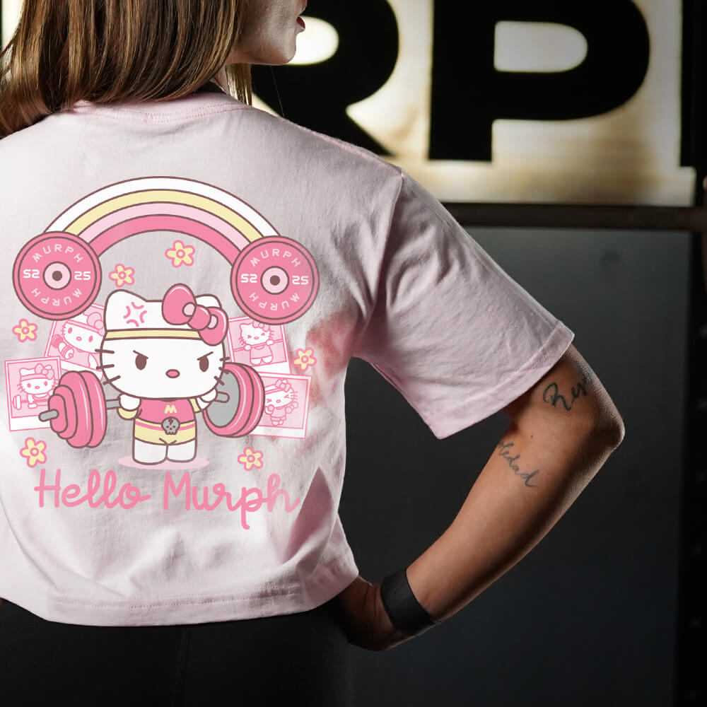 Crop Top Oversize Hello Murph - Pink