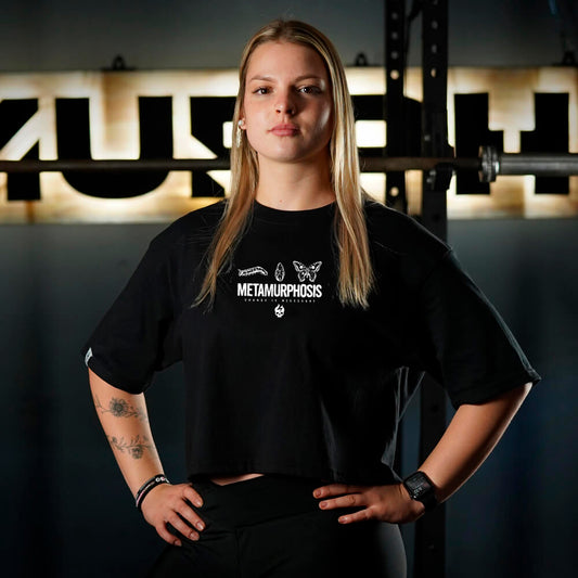 Crop Top Oversize Metamurphosis - Negro