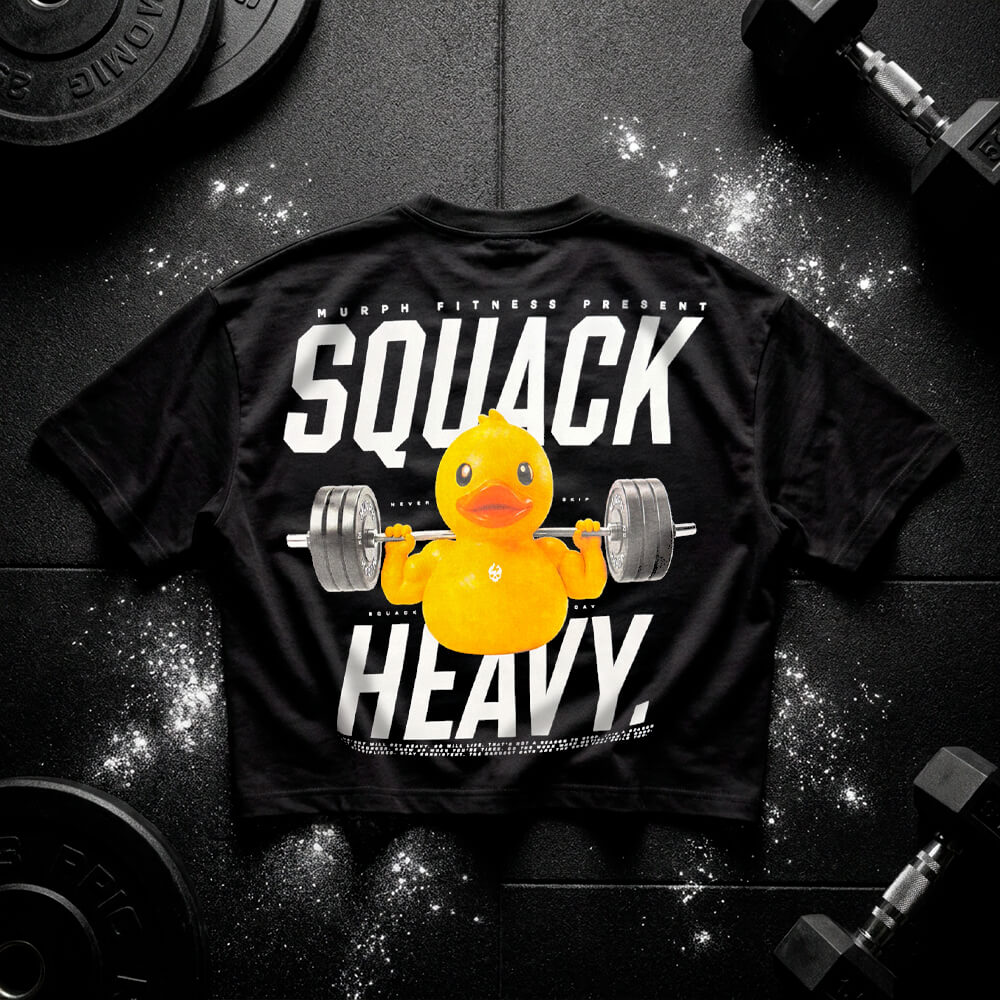 Crop Top Oversize SQUACK HEAVY - Negro