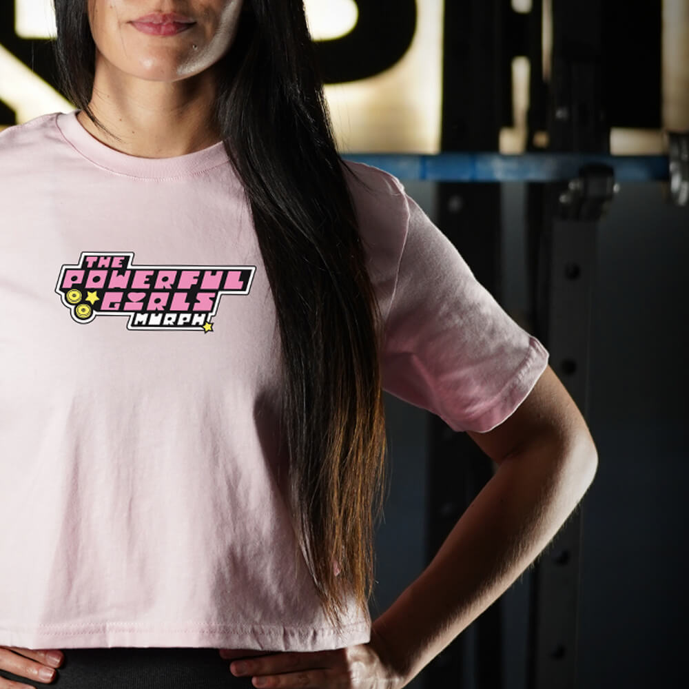 Crop Top Oversize Powerful Girls - Pink