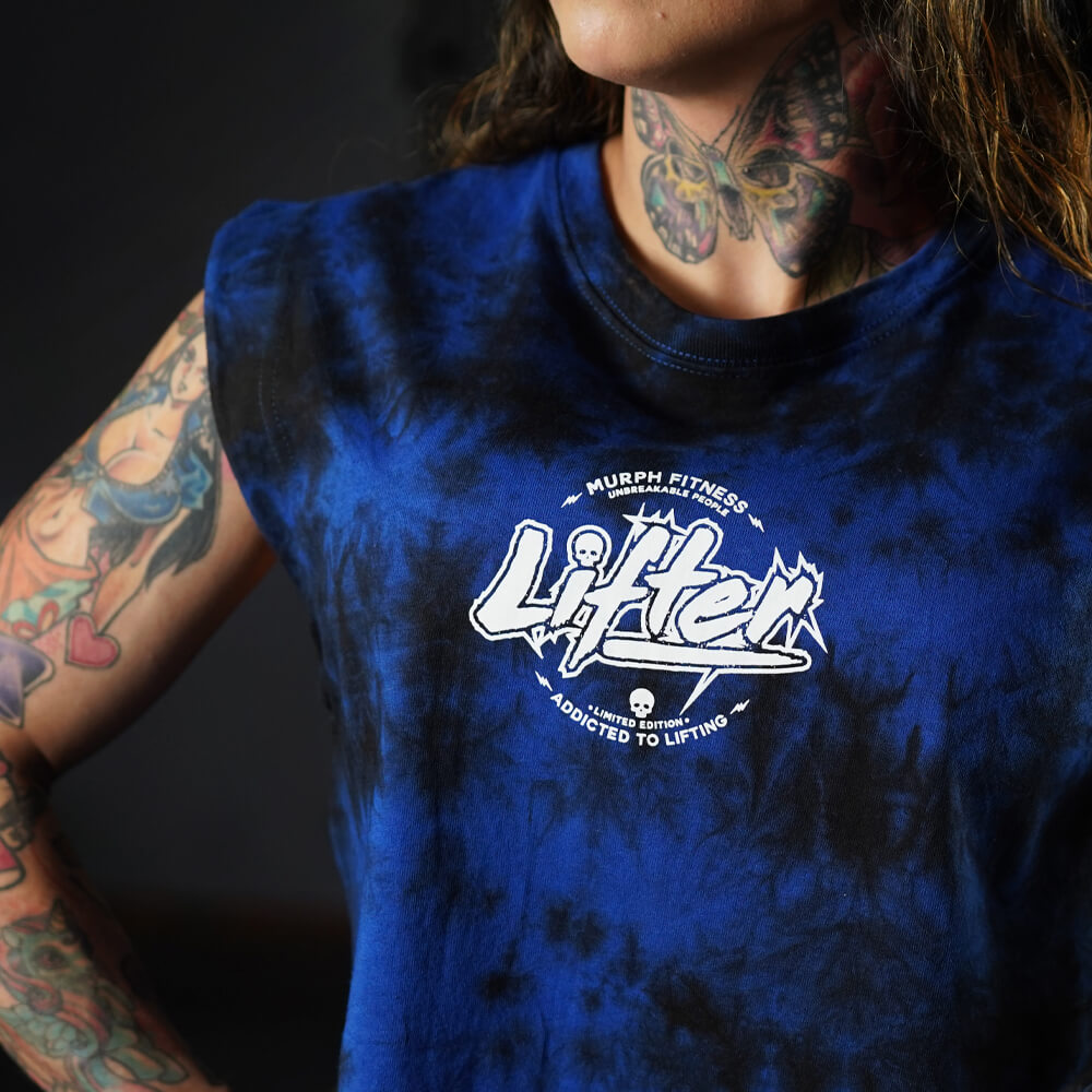 Crop Top Oversize Sleeveless Lifter - Blue Storm