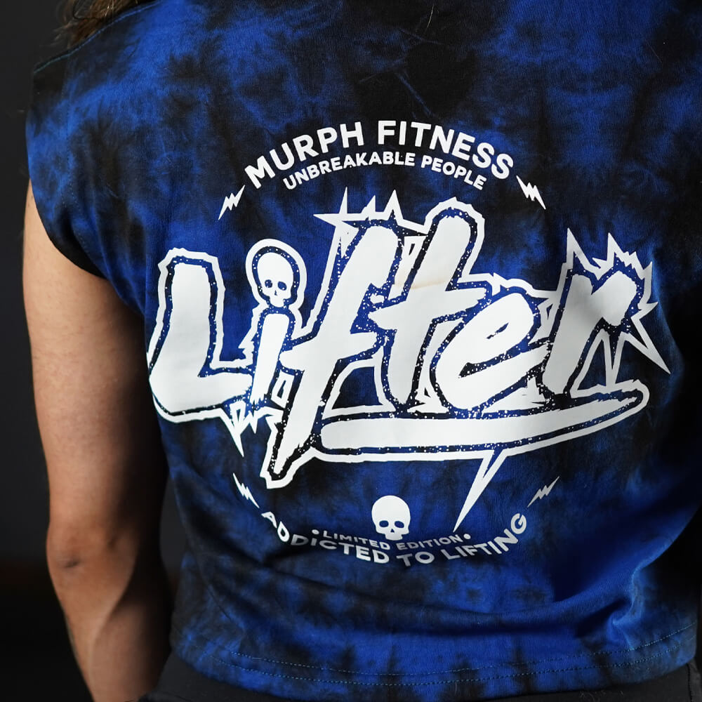 Crop Top Oversize Sleeveless Lifter - Blue Storm