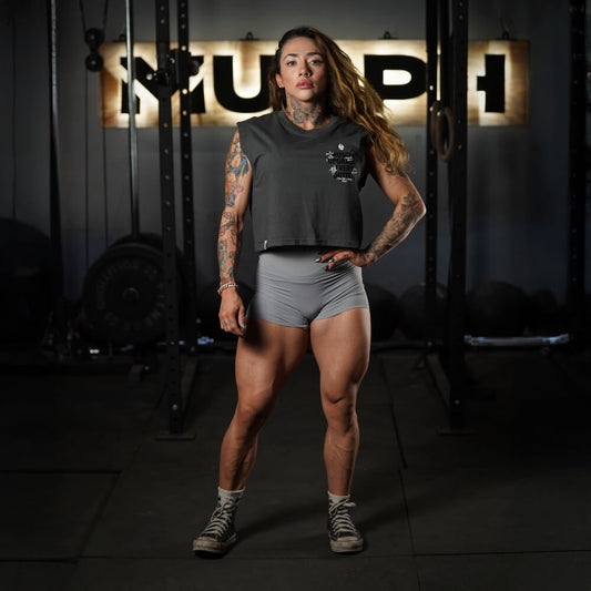 Crop Oversize Sleeveless MUSCLE UPGRADE EVERY OUTFIT - Gris Charcoal