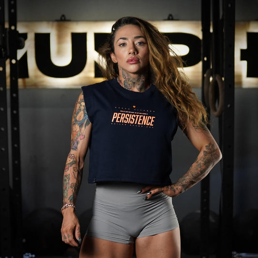 Crop Top Oversize Sleeveless PERSISTENCE - Navy