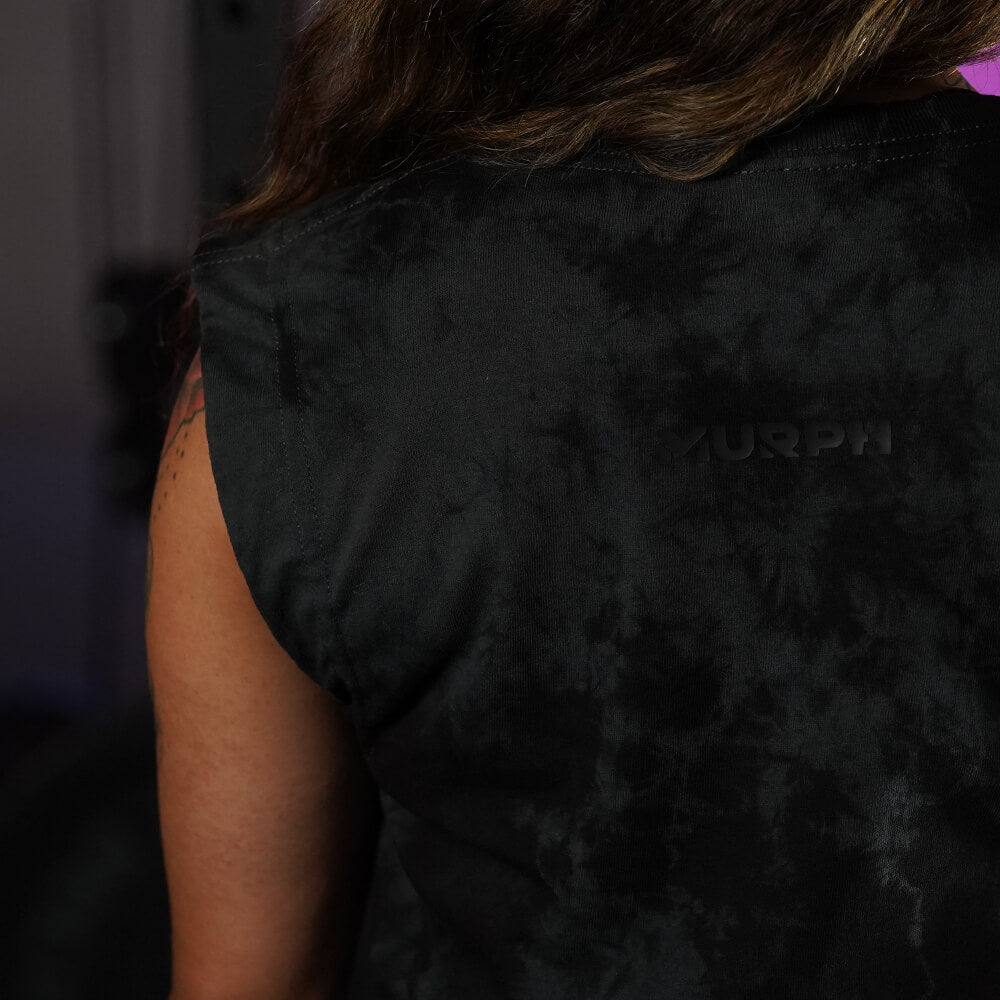 Crop Top Oversize Sleeveless Skull logo - Black Storm