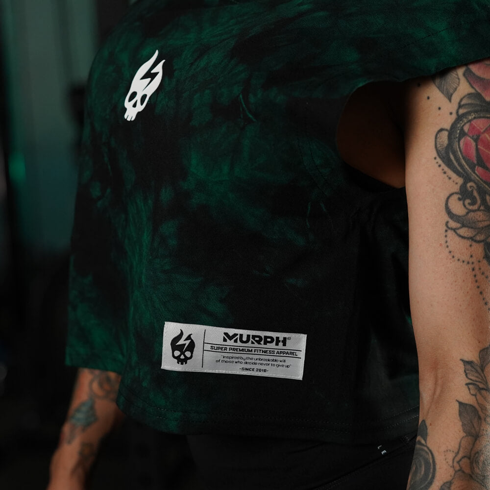 Crop Top Oversize Sleeveless Skull logo - Green Storm