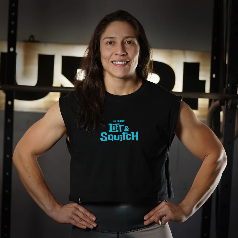 Crop Oversize Sleeveless Lift & Squitch - Negro