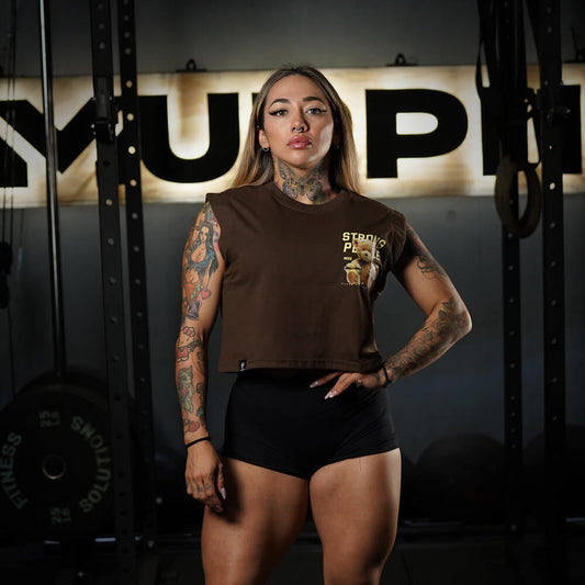 Crop Top Oversize Sleeveless TEDDY BEAST - Chocolate
