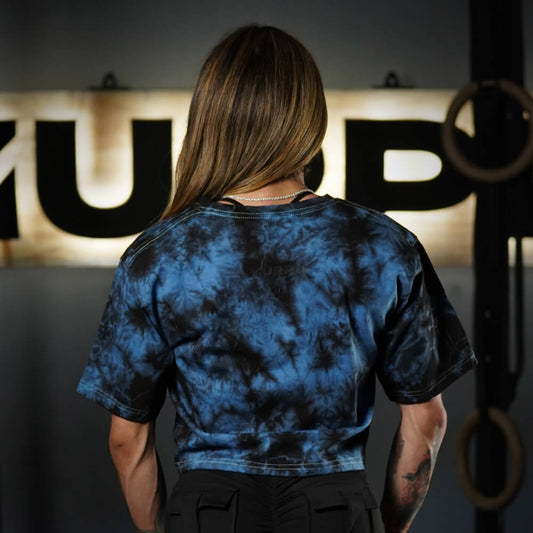 Crop Top Oversize Skull logo - Blue Storm