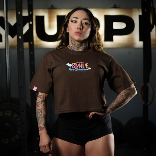 Crop Top Oversize Smile - Chocolate