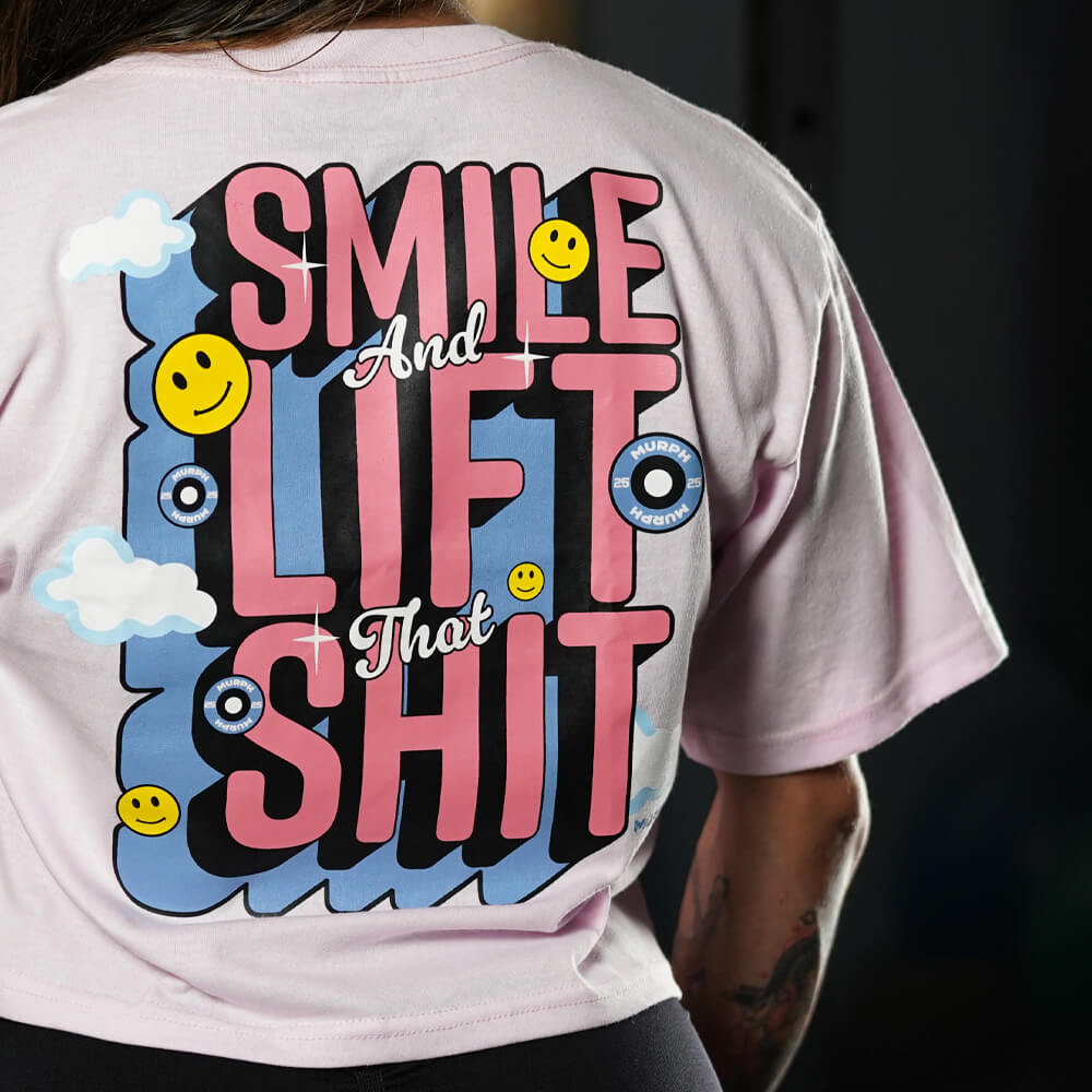 Crop Top Oversize Smile - Pink