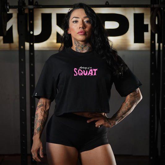 Crop Oversize PRO Anatomy of the Squat - Negro