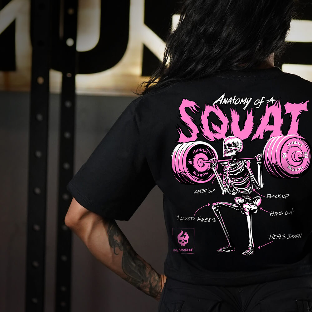 Crop Oversize PRO Anatomy of the Squat - Negro