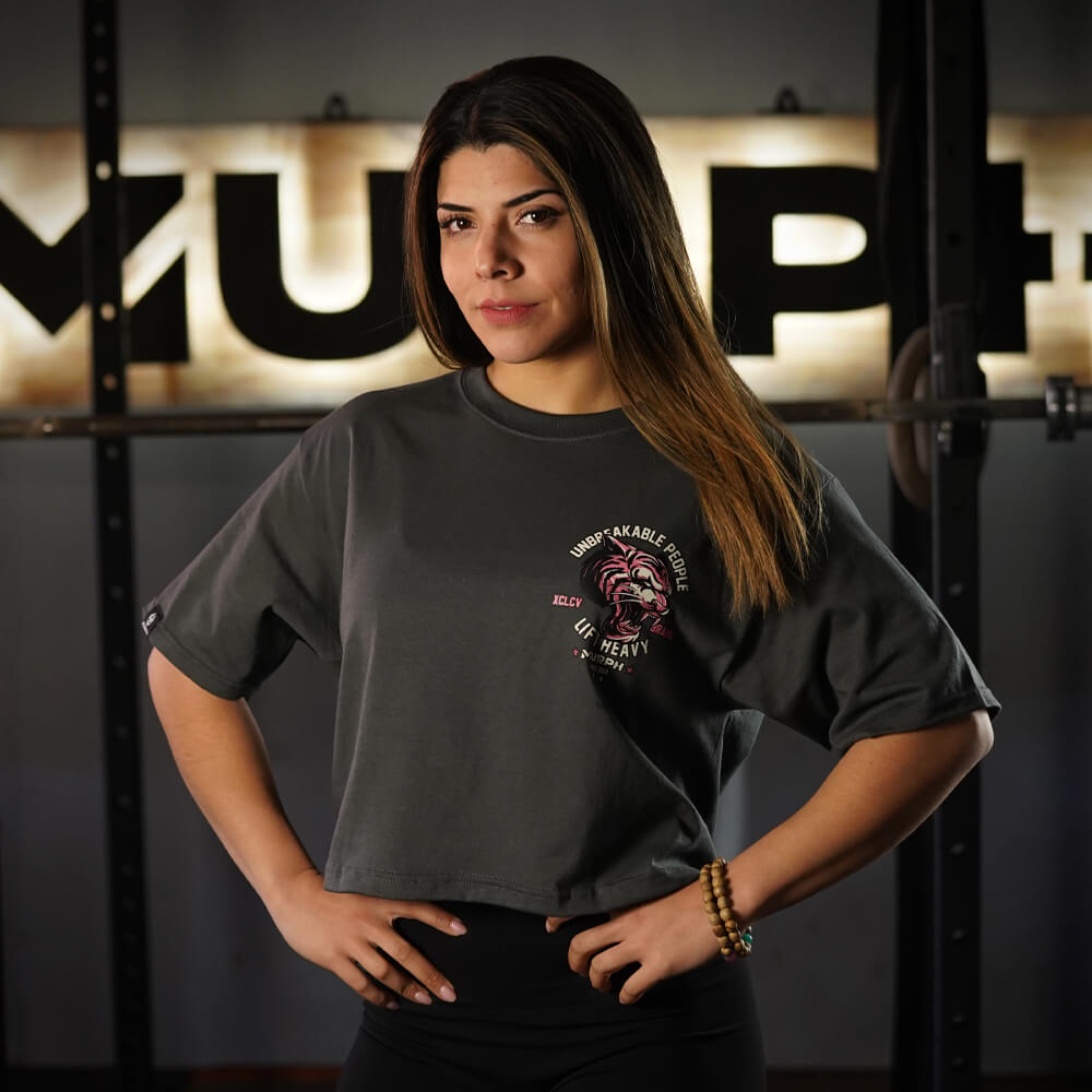Crop Top Oversize Be a Tiger - Gris Charcoal