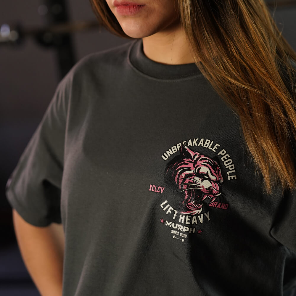 Crop Top Oversize Be a Tiger - Gris Charcoal