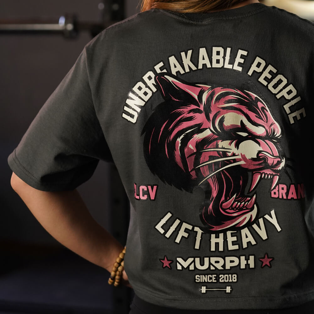 Crop Top Oversize Be a Tiger - Gris Charcoal