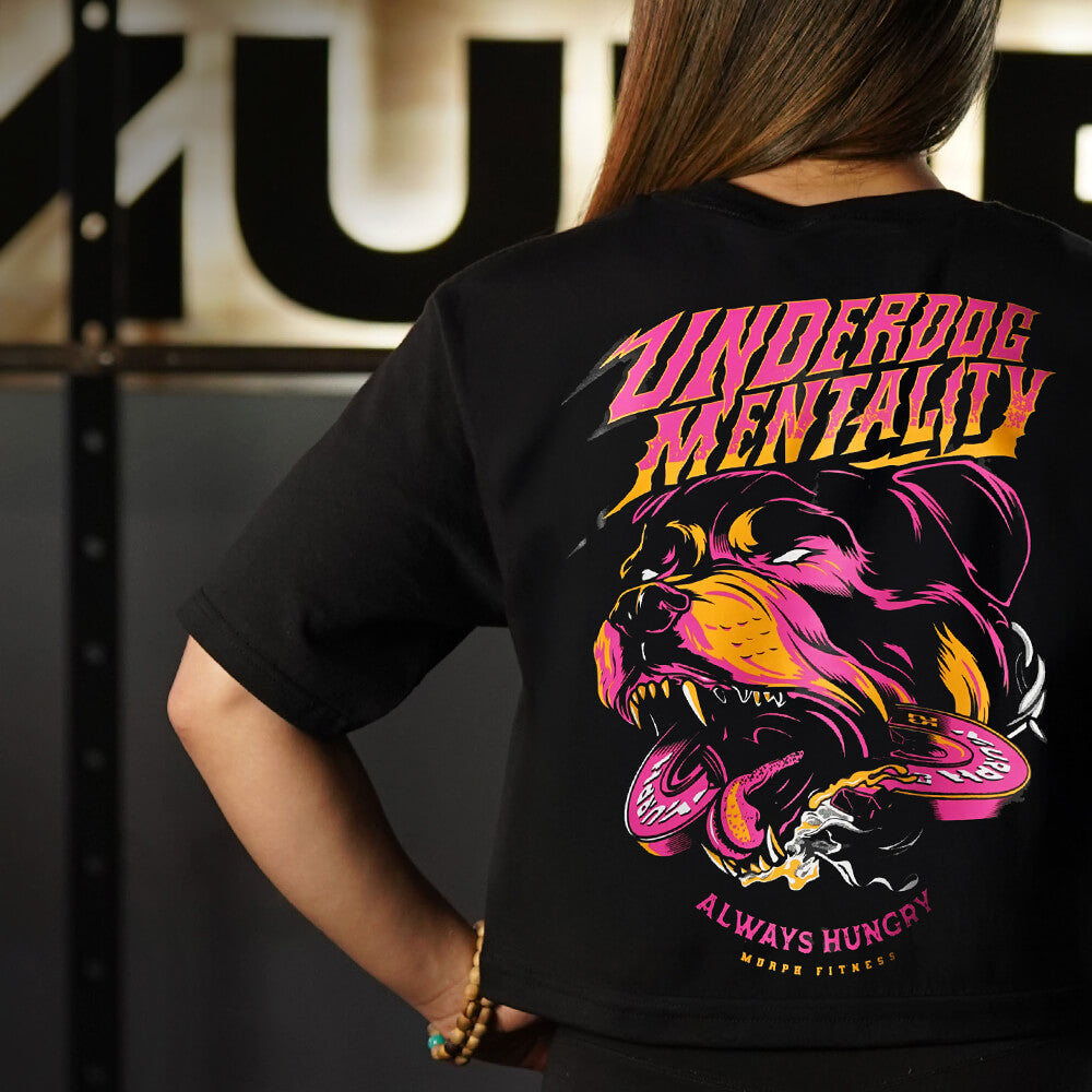Crop Oversize PRO Underdog Mentality - Negro