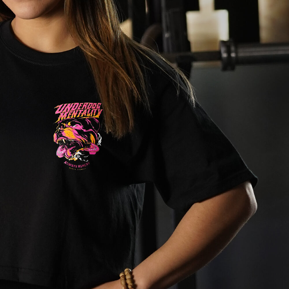 Crop Oversize PRO Underdog Mentality - Negro