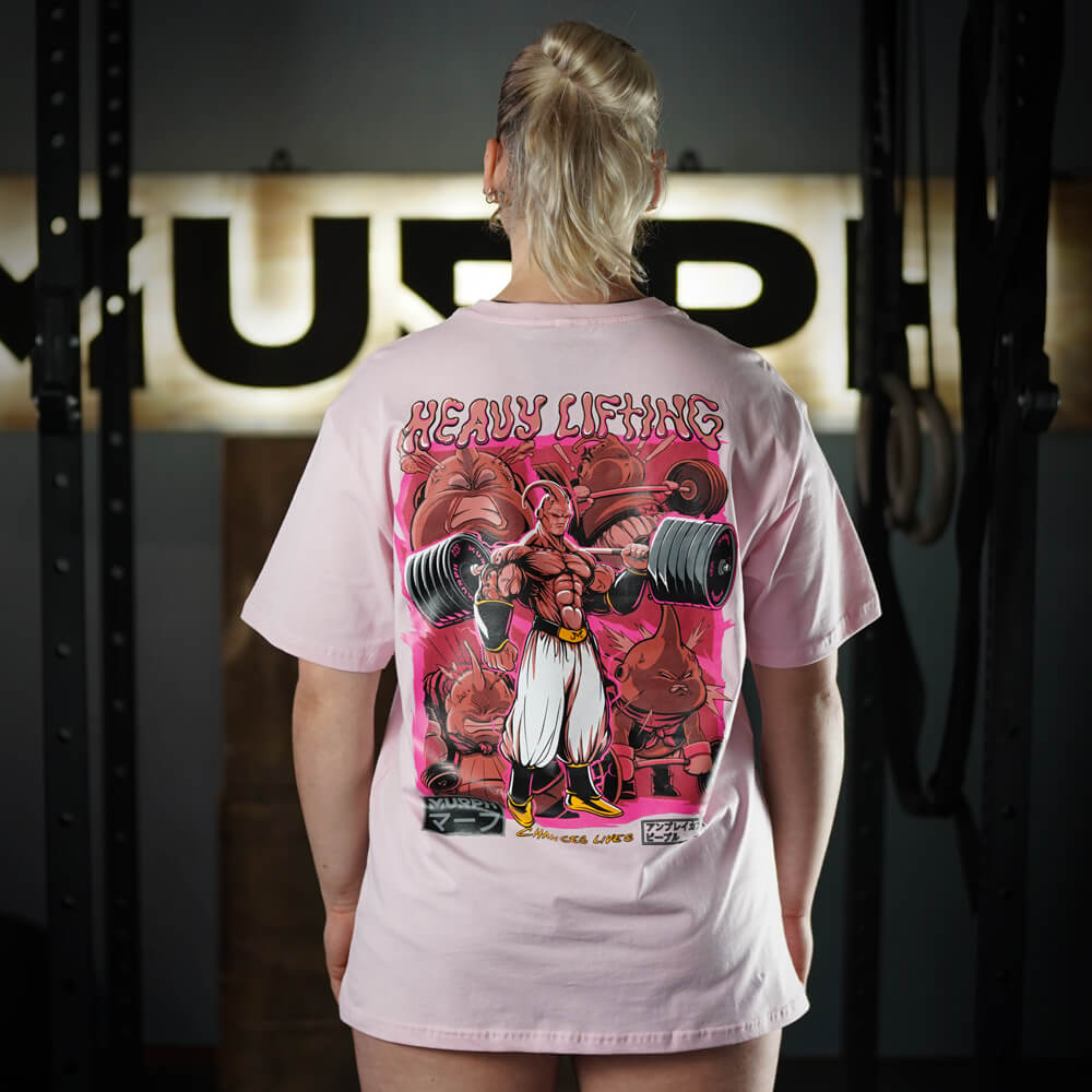 Polera Oversize - Heavy Lifting Change Lives- Rosado