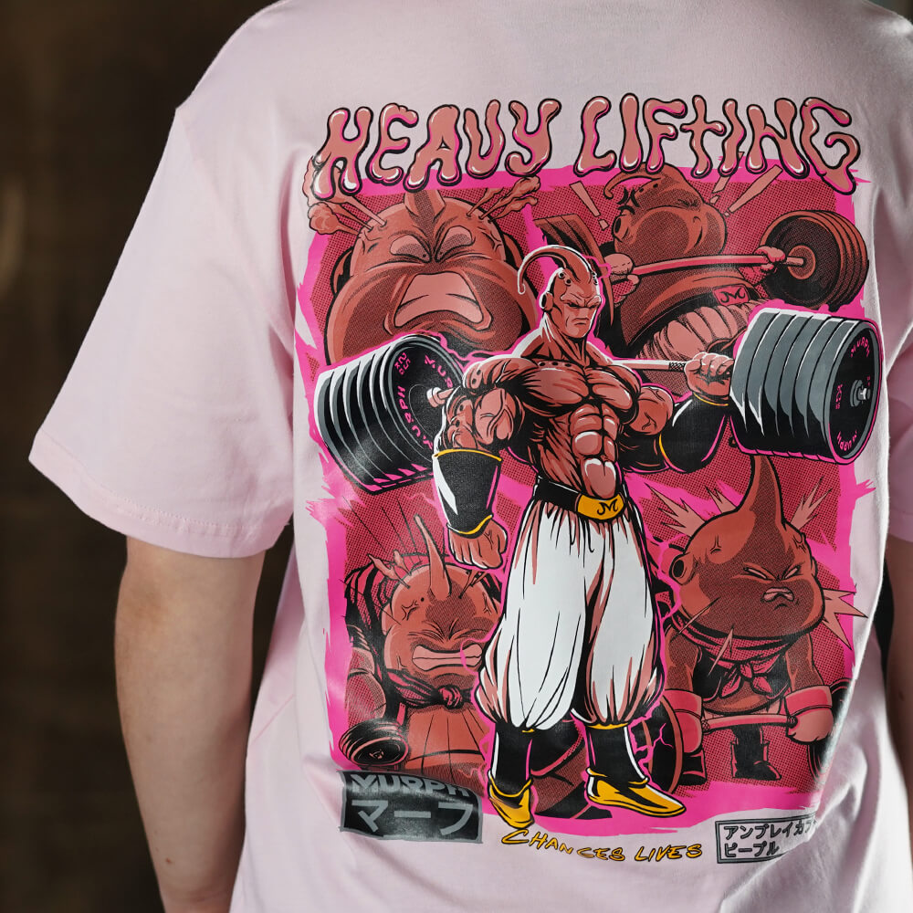 Polera Oversize - Heavy Lifting Change Lives- Rosado