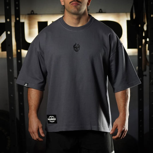 Oversize Apex Skull Logo (ULTRA HEAVY WEIGHT) - Steel Gray