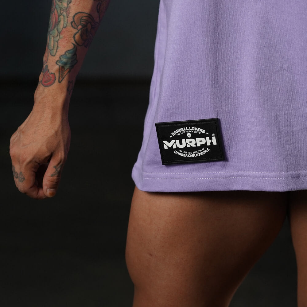 Polera Oversize Premium Barbells Build Respect - Lilac