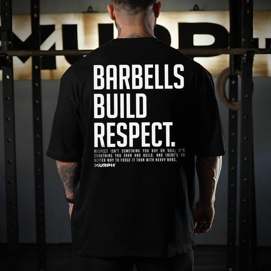 Polera Oversize Premium Barbells Build Respect - Black