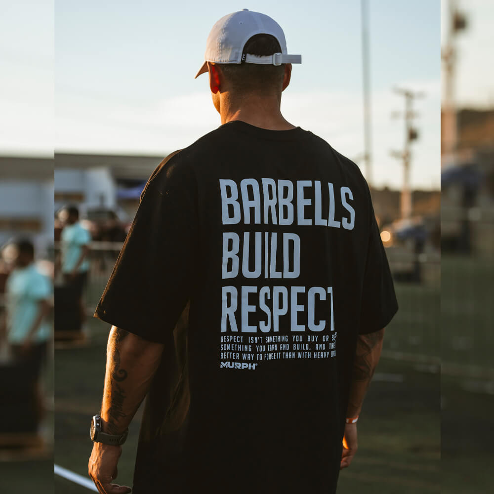 Polera Oversize Premium Barbells Build Respect - Black